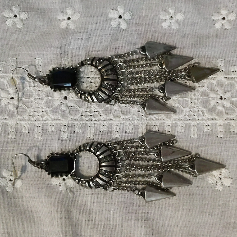 Gothic chandelier style spike earrings